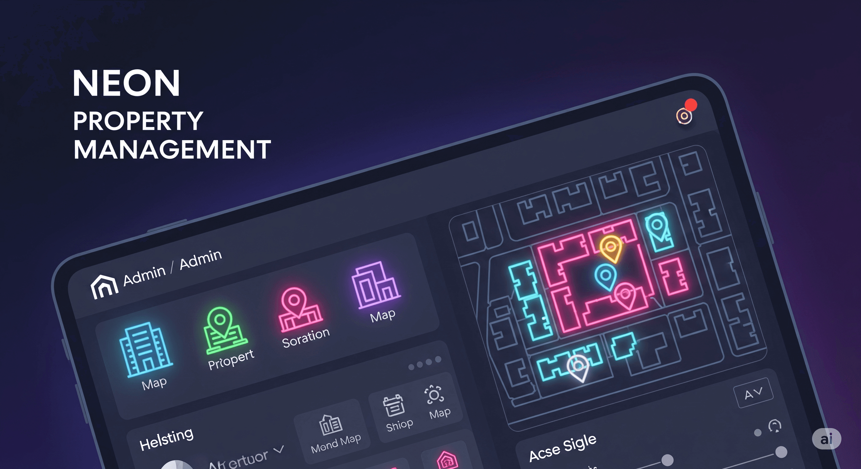 Landing Page Neon Box