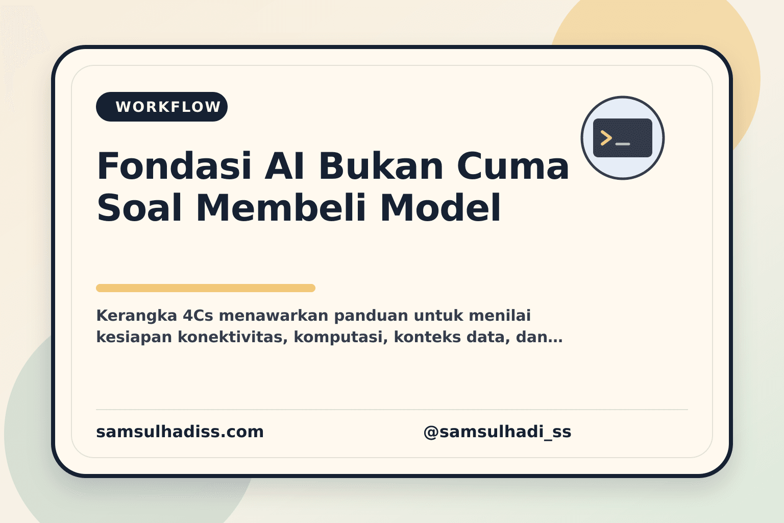 Fondasi AI Bukan Cuma Soal Membeli Model
