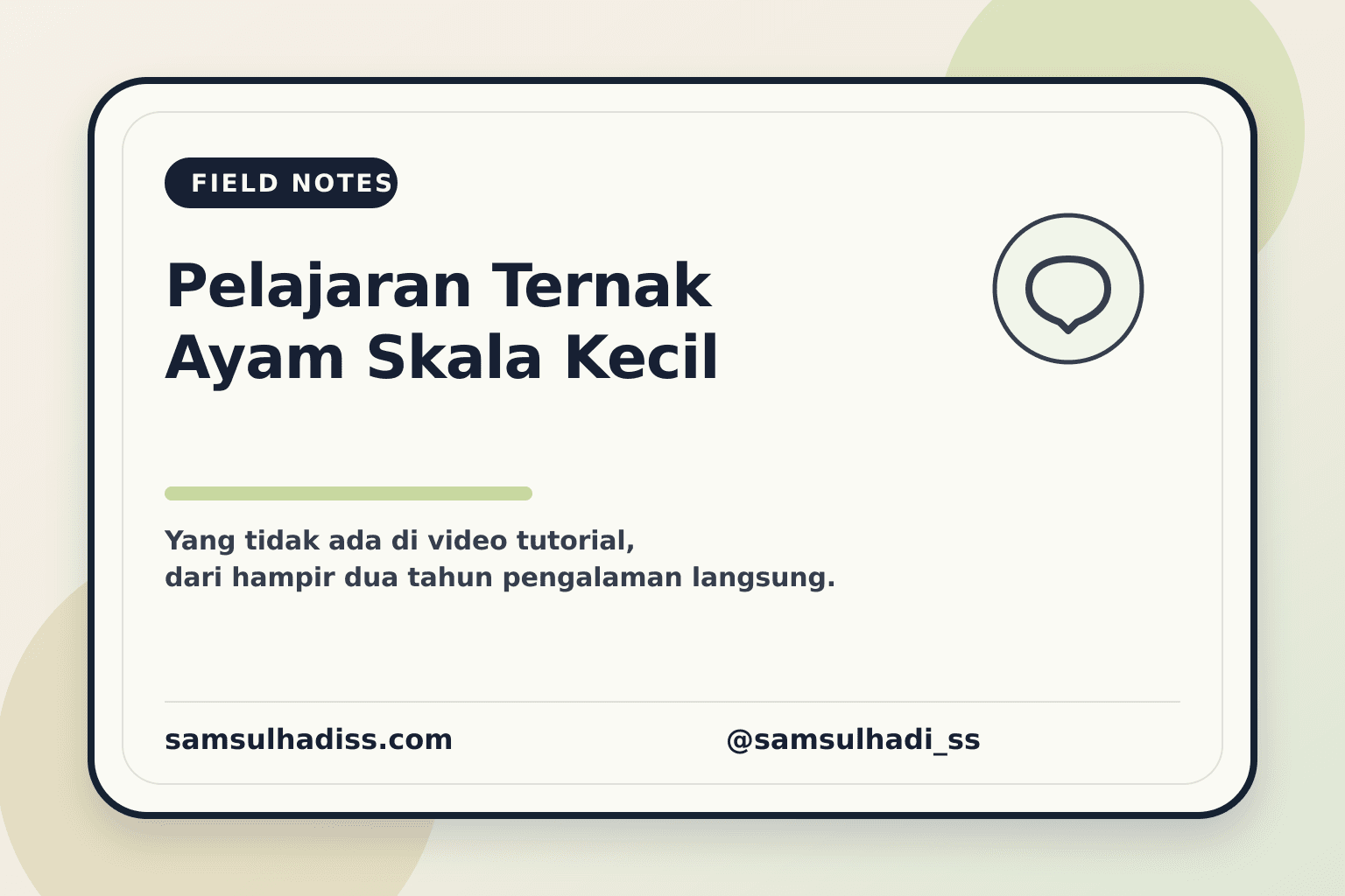 Pelajaran dari Setahun Ternak Ayam Skala Kecil yang Tidak Ada di Video Tutorial